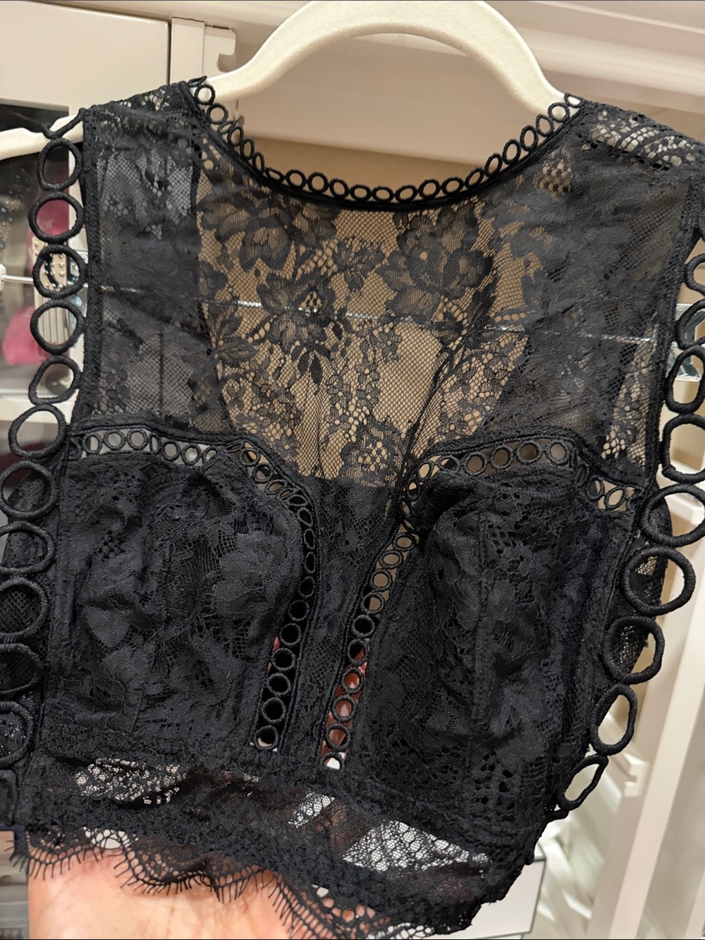Victoria's Secret Black Lace Cropped Camisole